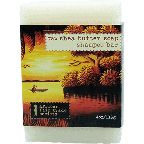 African Fair Trade Raw Shea Butter Shampoo Bar 113g