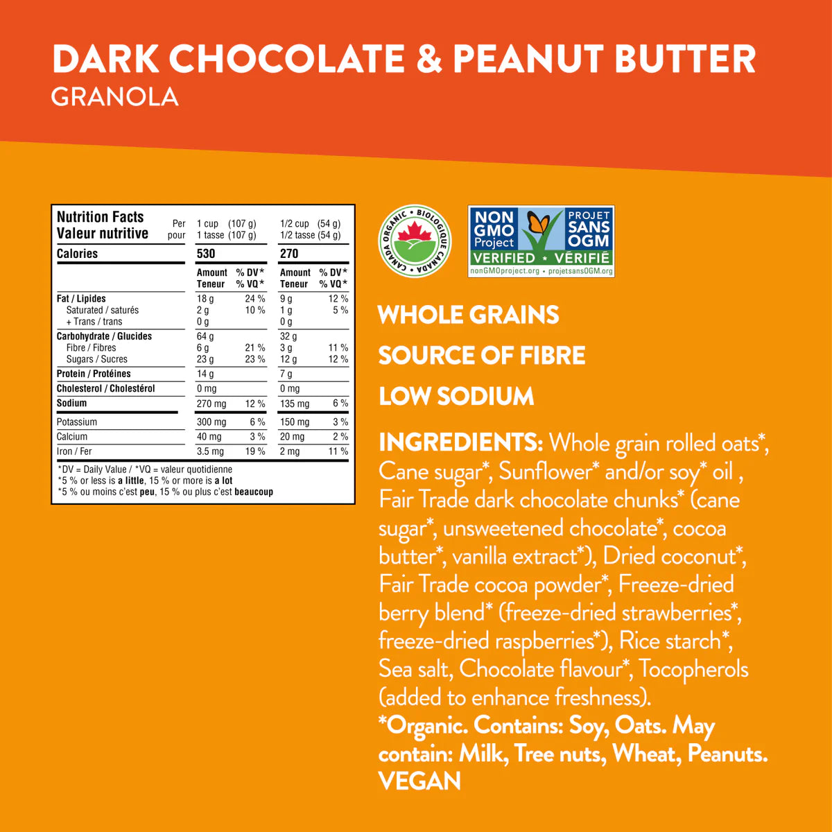 Nature's Path Organic Dark Chocolate Peanut Butter Granola