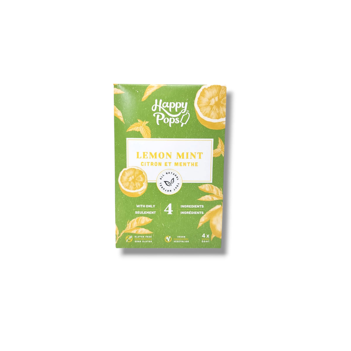 Happy Pops All Natural Lemon Mint 4 x 66gm