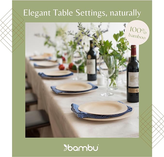 Bambu All Occasion Veneerware Plates 9" 8 pc set