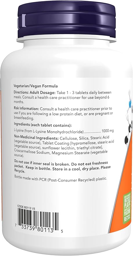Now L-Lysine 1000mg Extra Strength 100tab
