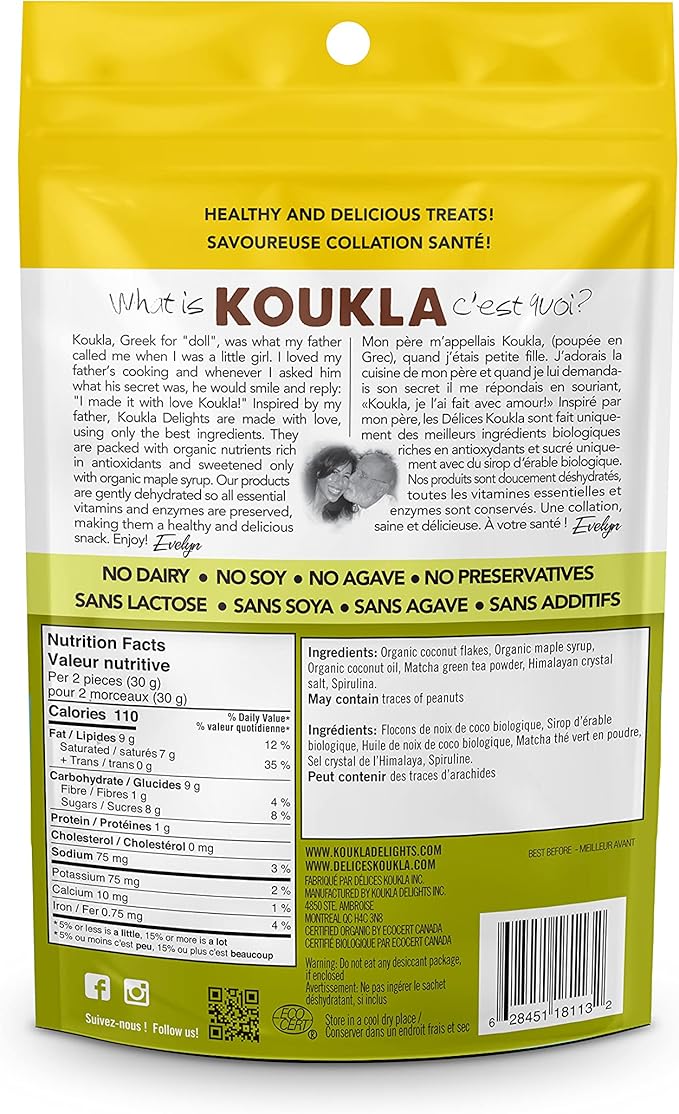 Koukla Matcha Coconut Bites 150g