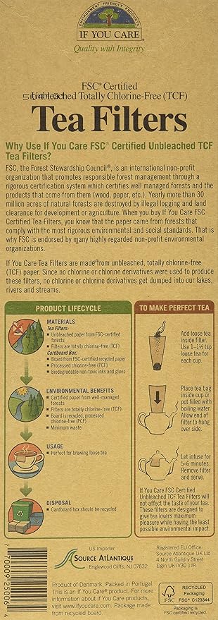 If you Care FSC Certified Unbleached Tea Filters Tall 50CT