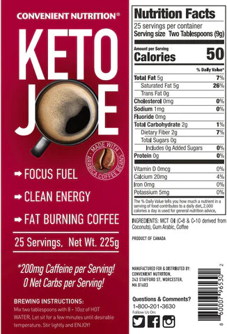 Convenient Nutrition Keto Joe Coffee