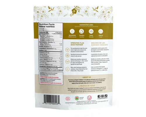 Organic Traditions Sprouted Flax Seed Powder 454gm