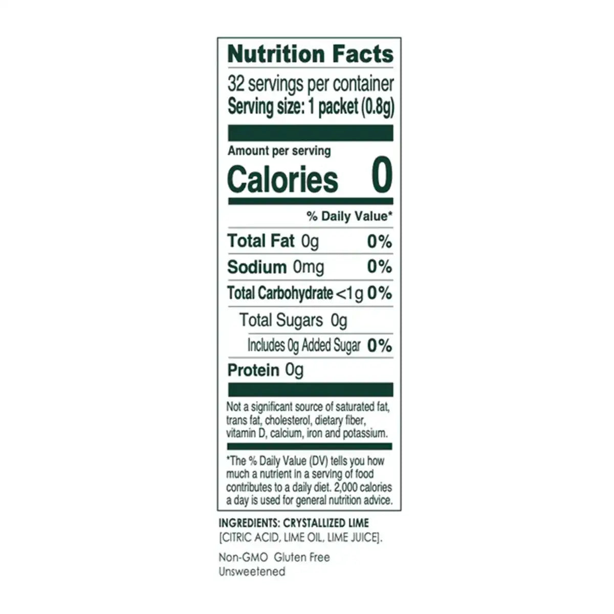 True Lime Crystalized Lime Flavour Packs 32ct