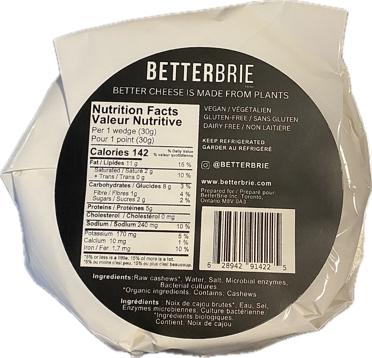 Better Brie Organic Plant Based Aged Brie Cheese 200gm
