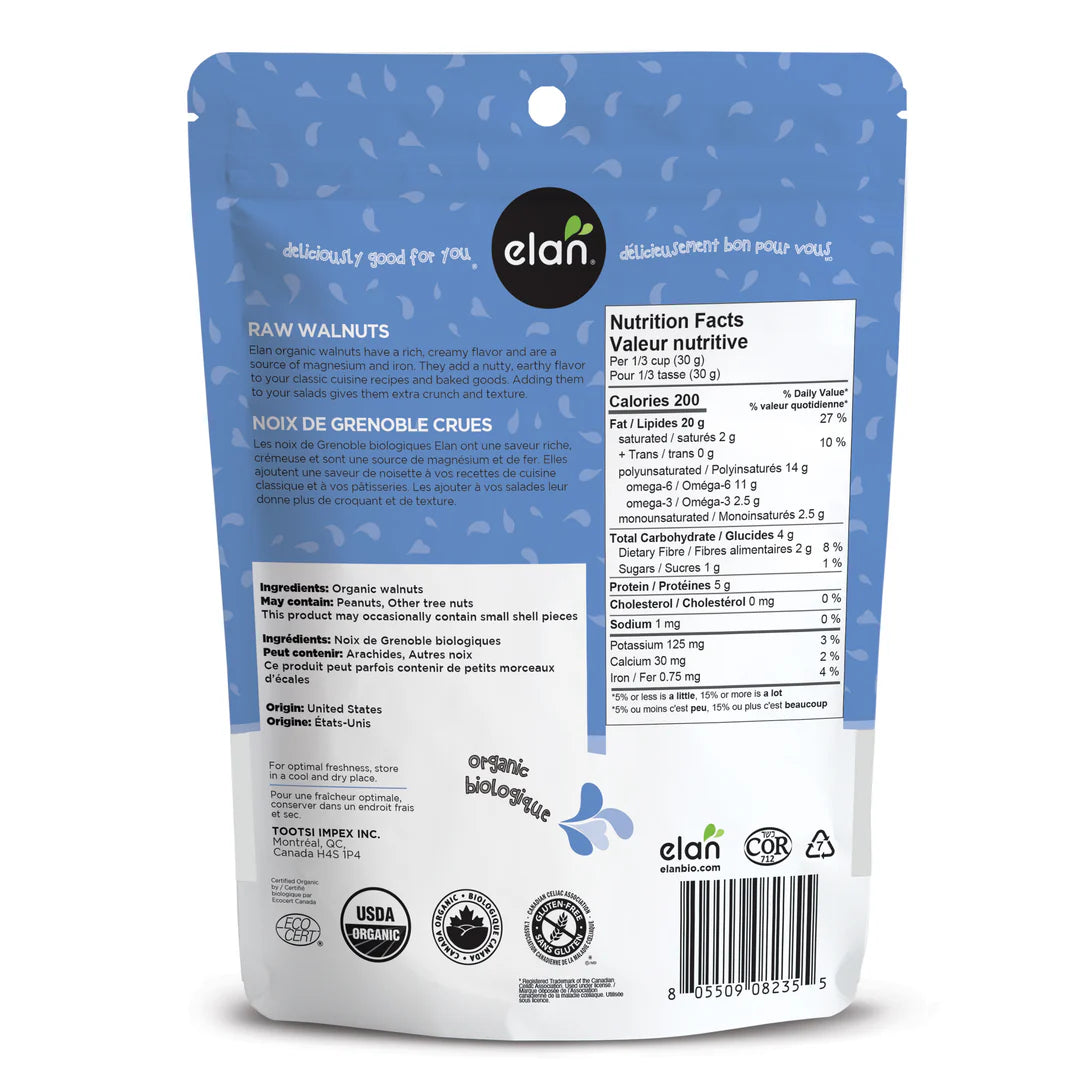 Elan Organic Walnuts 150gm