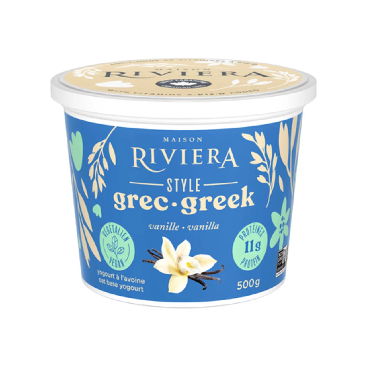 Riviera Oat Based Vanilla Bean Greek Style Yogurt 500gm