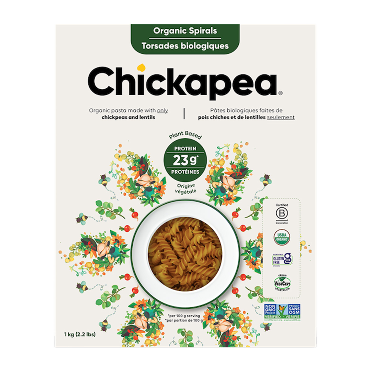 Chickapea Organic Spirals 1 kg