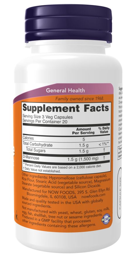 Now D-Mannose 500mg 120ct