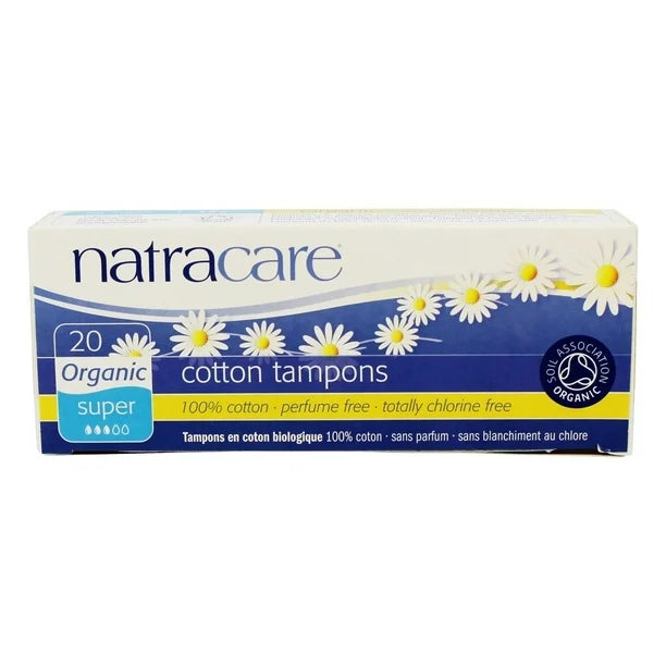 NatraCare Organic Super Plus Cotton tampons 20ct.