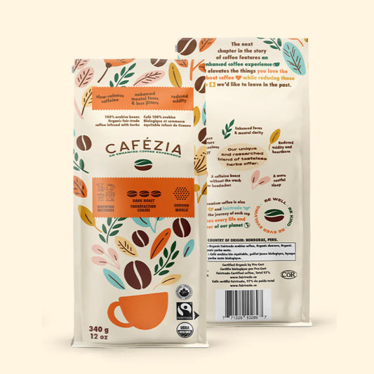 Cafezia Organic DARK Roast Ground Coffee 340gm
