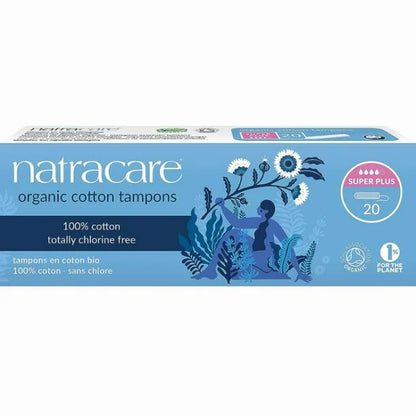 NatraCare Organic Super Plus Cotton tampons 20ct.