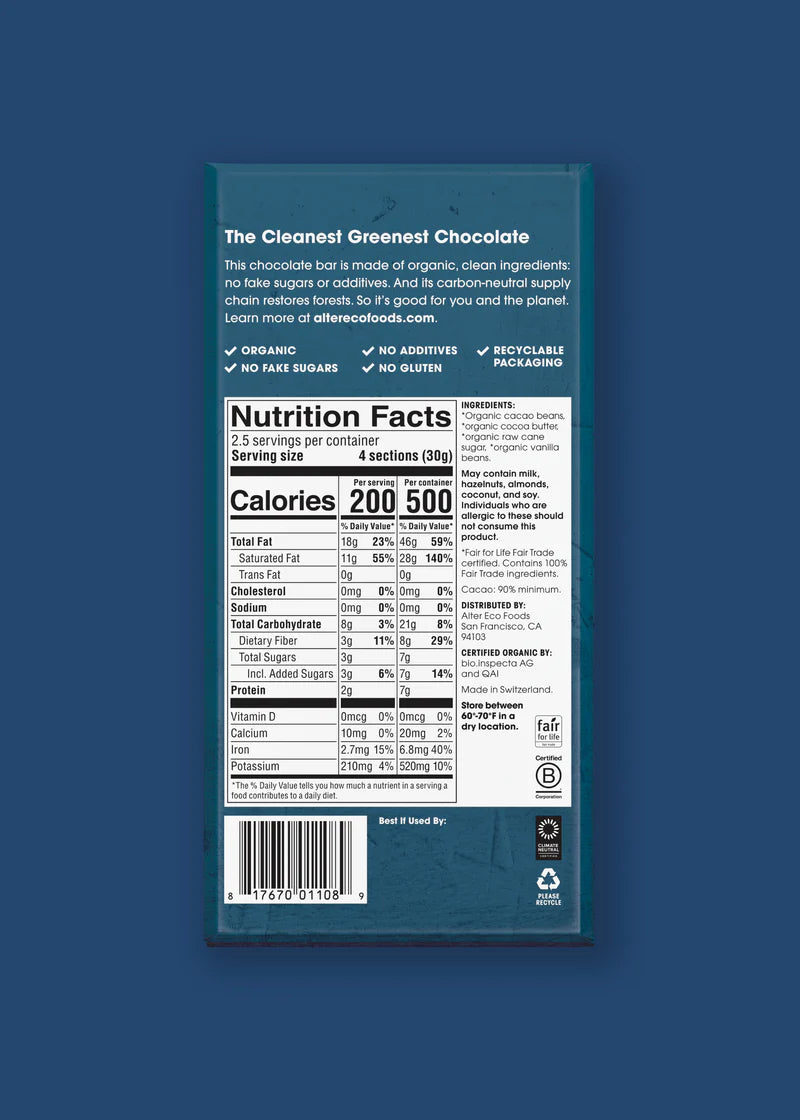 Alter Eco 90% Cacao Super Blackout 75gm