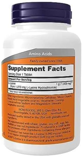 Now L-Lysine 1000mg Extra Strength 100tab