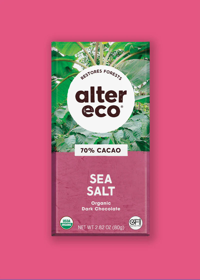 Alter Eco Dark Chocolate Sea Salt 70% 80g