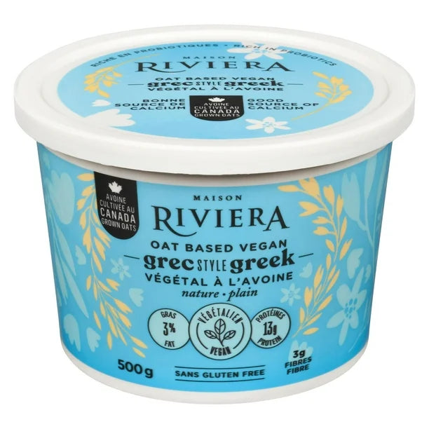 Riviera Plain Oat Based Greek Style Yogurt 500gm