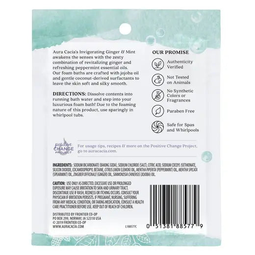 Aura Cacia Ginger and Mint Aromatherapy Foam Bath 70.90gm