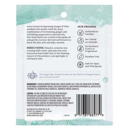 Aura Cacia Ginger and Mint Aromatherapy Foam Bath 70.90gm