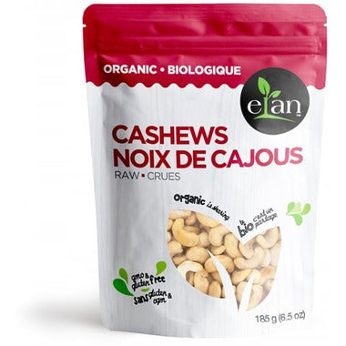 Elan Organic Raw Cashews 185gm