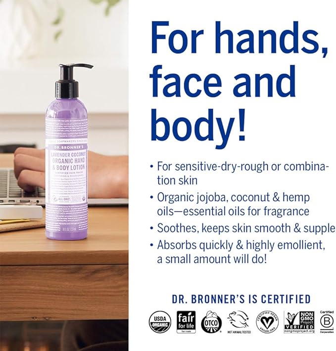 Dr. Bronner's Organic Lavender Coconut Lotion 237ml