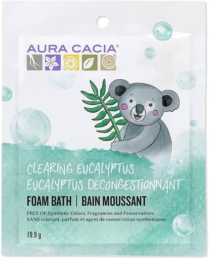 Aura Cacia Clearing Eucalyptus Foam Bath for kids 70.90gm