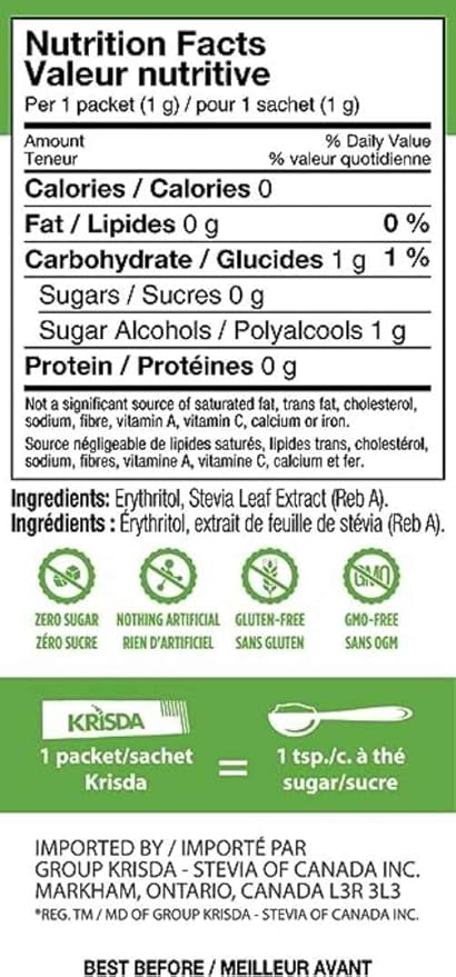 Krisda Organic Stevia Packets 100gm
