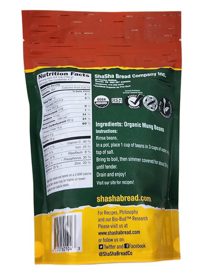 Shasha Organic Sprouted Mung Beans 454g