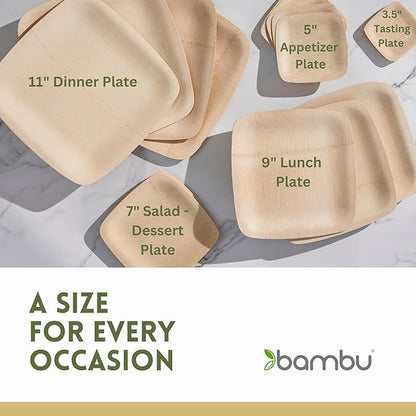Bambu All Occasion Veneerware Plates Square 11" 8 pc set