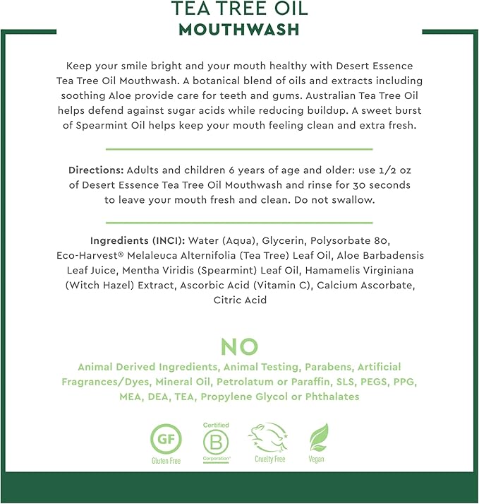 Desert Essence Spearmint Mouthwash 480ml