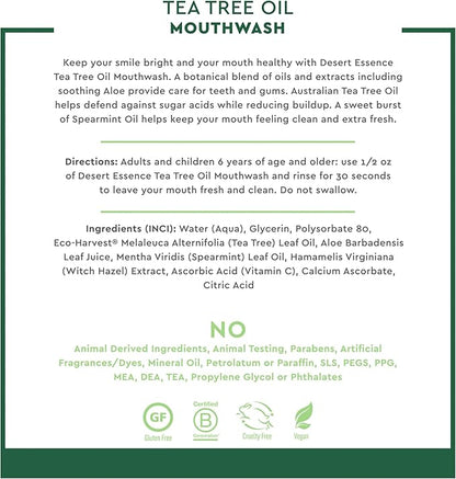 Desert Essence Spearmint Mouthwash 480ml