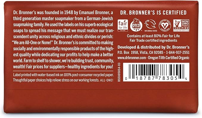 Dr. Bronner's Organic Eucalyptus Bar Soap 140g