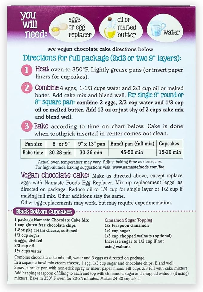Namaste Chocolate Cake Mix 737g