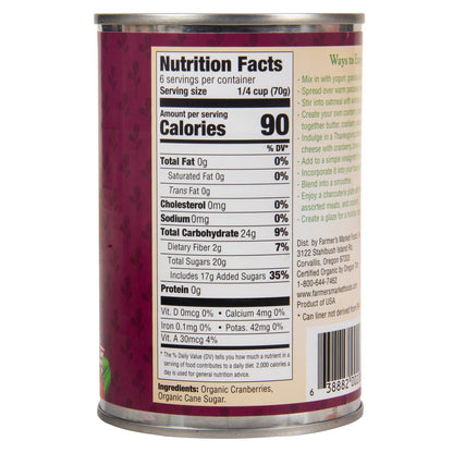 Farmer's Market Organic Cranberry Sauce 426ml