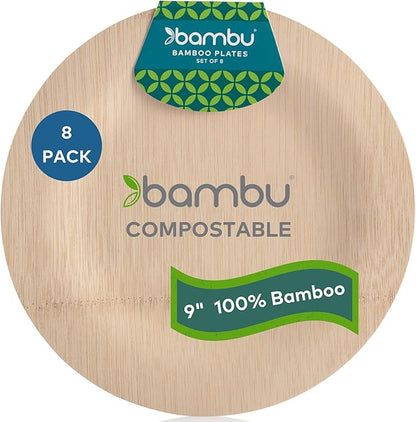 Bambu All Occasion Veneerware Plates 9" 8 pc set
