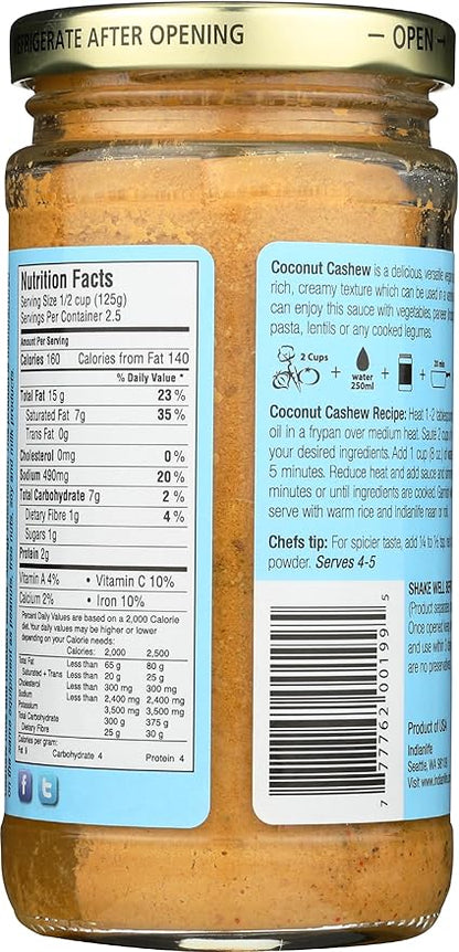 Indian Life Coconut Cashew Cooking Sauce