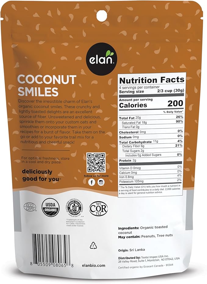 Elan Organic Coconut Smiles 125gm