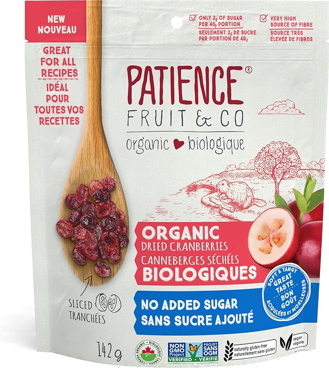 Patience Fruit and Co. Organic Dried Cranberries No Added Sugar  142gm