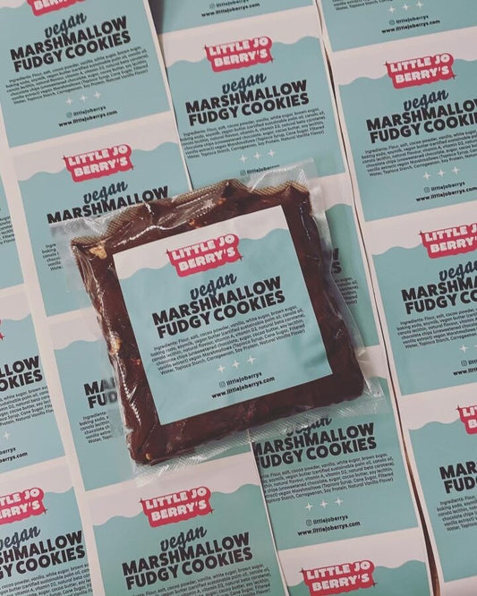 Little Jo Berrys Vegan Frozen take home and bake Marshmallow Fudgy Cookies