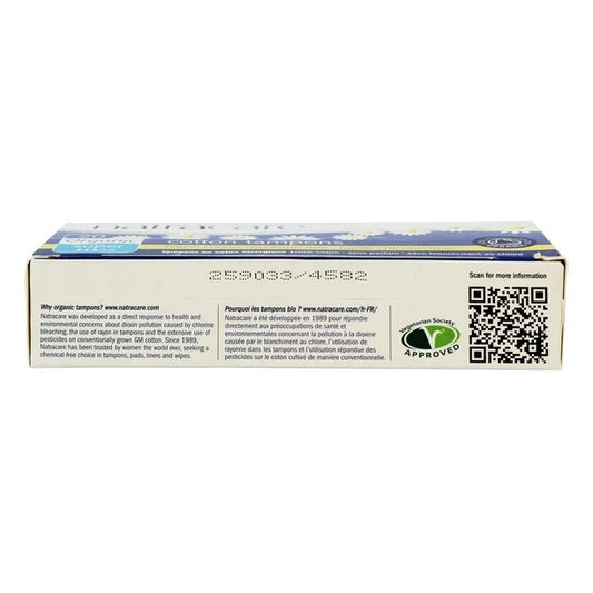 NatraCare Organic Super Plus Cotton tampons 20ct.