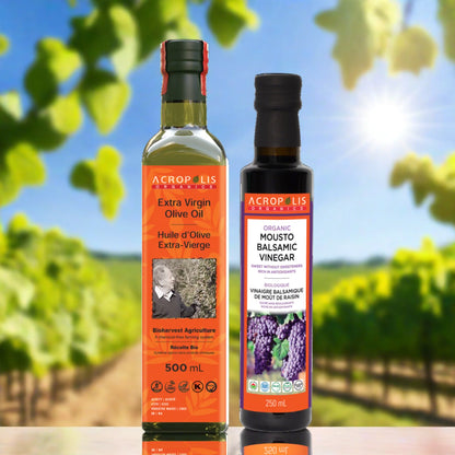 Acropolis Bio Extra Virgin Olive Oil + Organic Mousto Balsamic Vinegar 250ml
