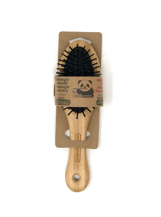 Senzabamboo Small Bamboo Hairbrush (Round tip Plastic)