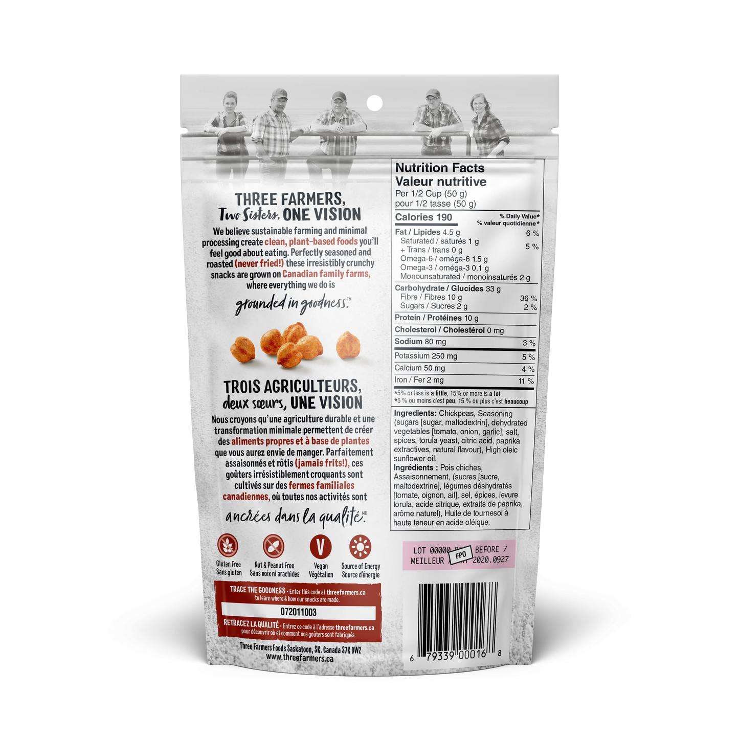 Three Farmers Roasted Barbecue Chickpea 120gm