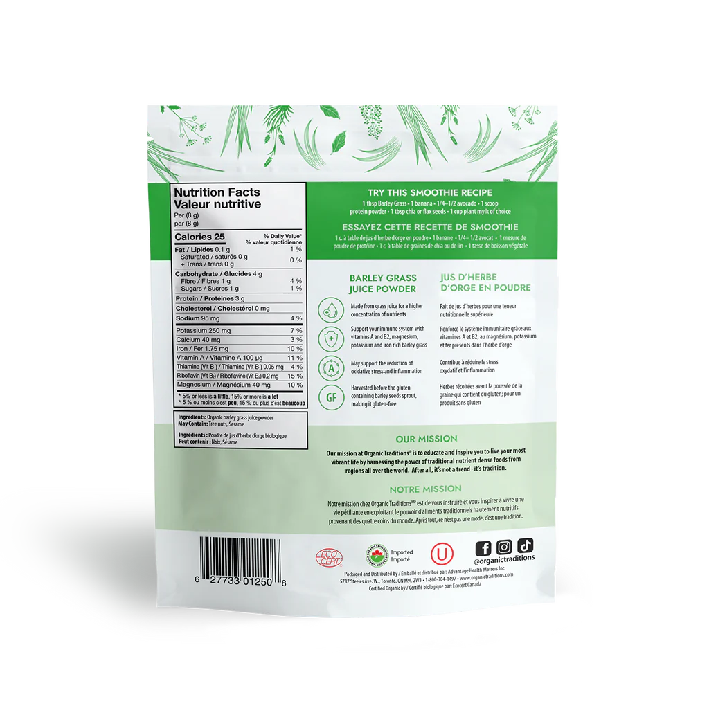 Organic Traditions Barley Grass S Juice Powder 150g
