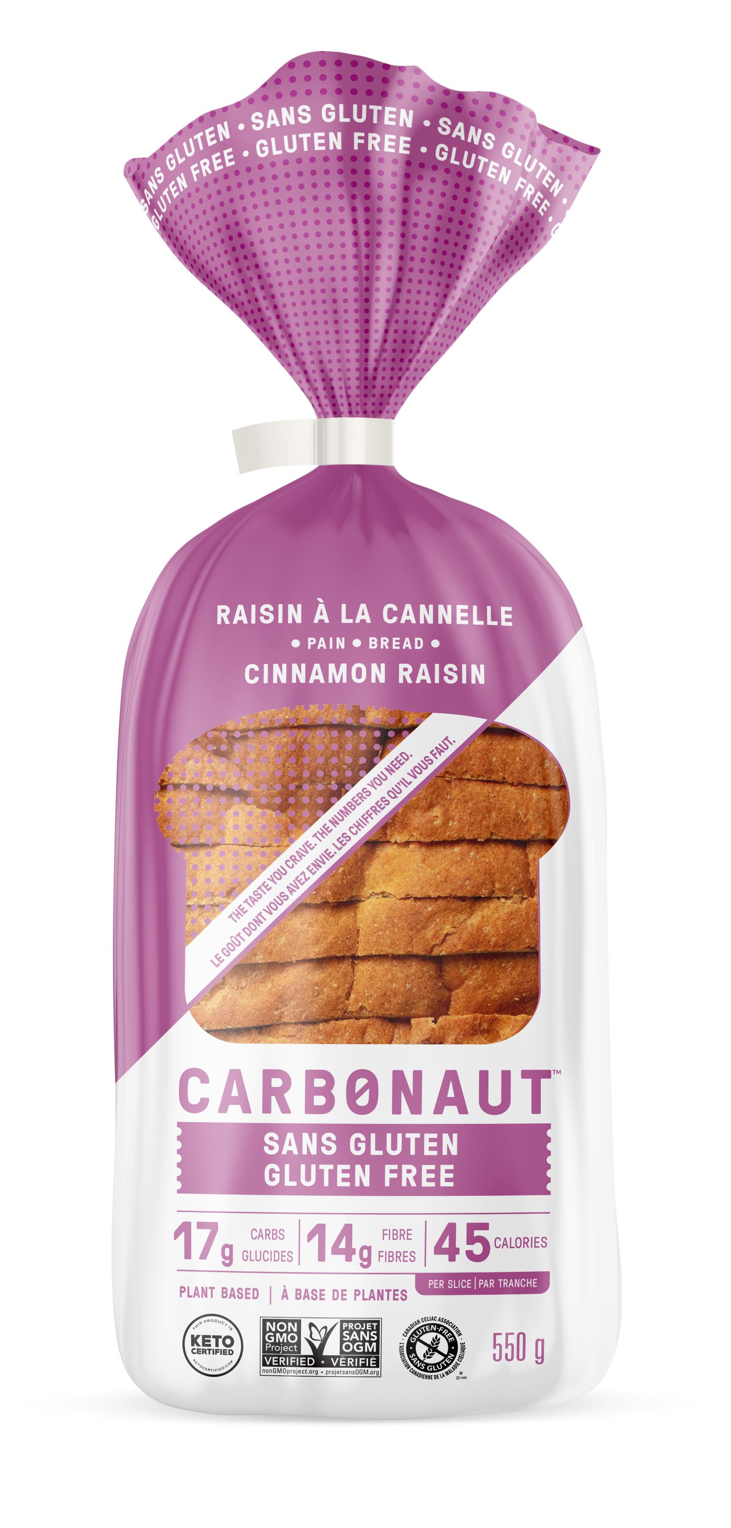 Carbonaut GF Cinnamon Raisin Bread 550g