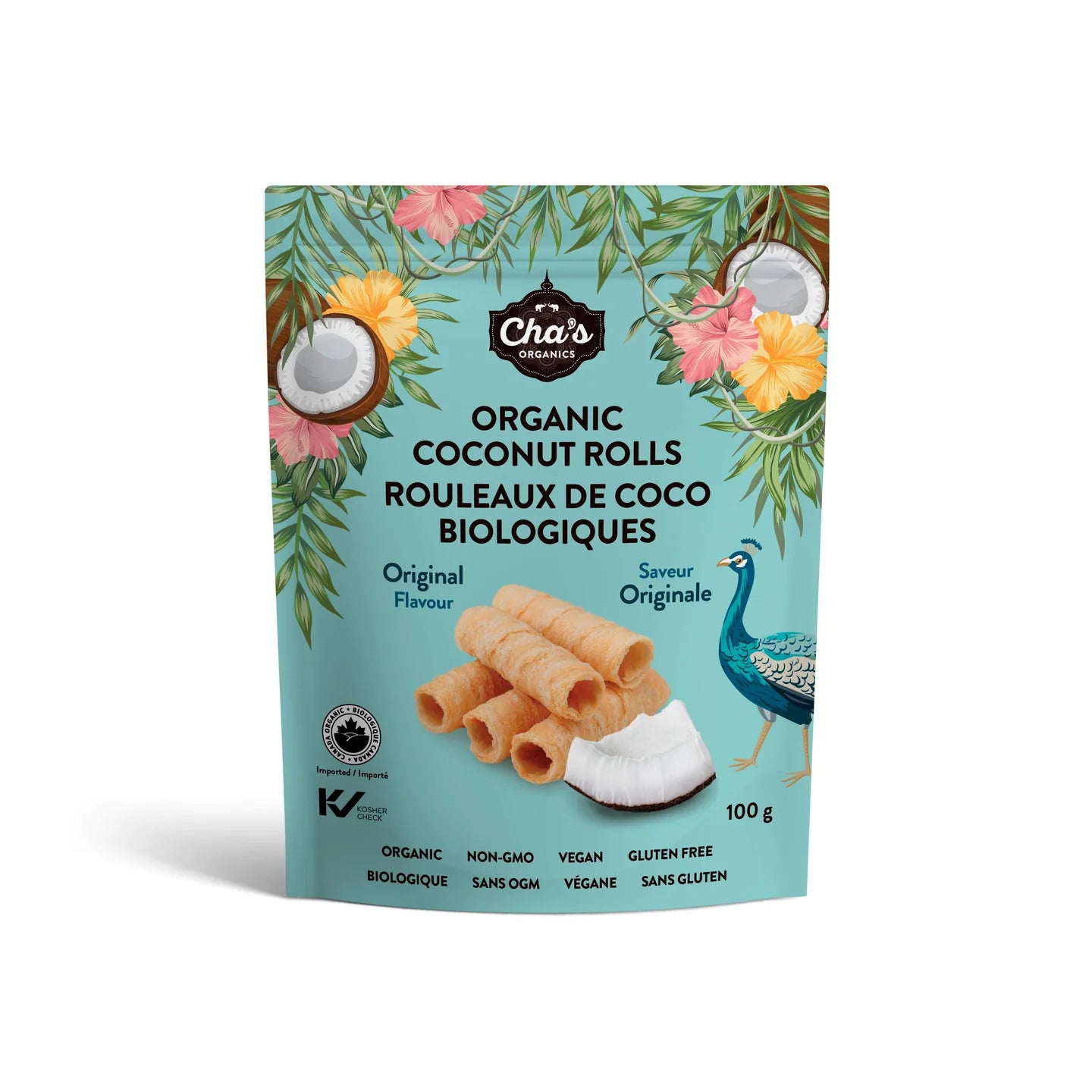 Cha's Organic Original Coconut Rolls 100gm
