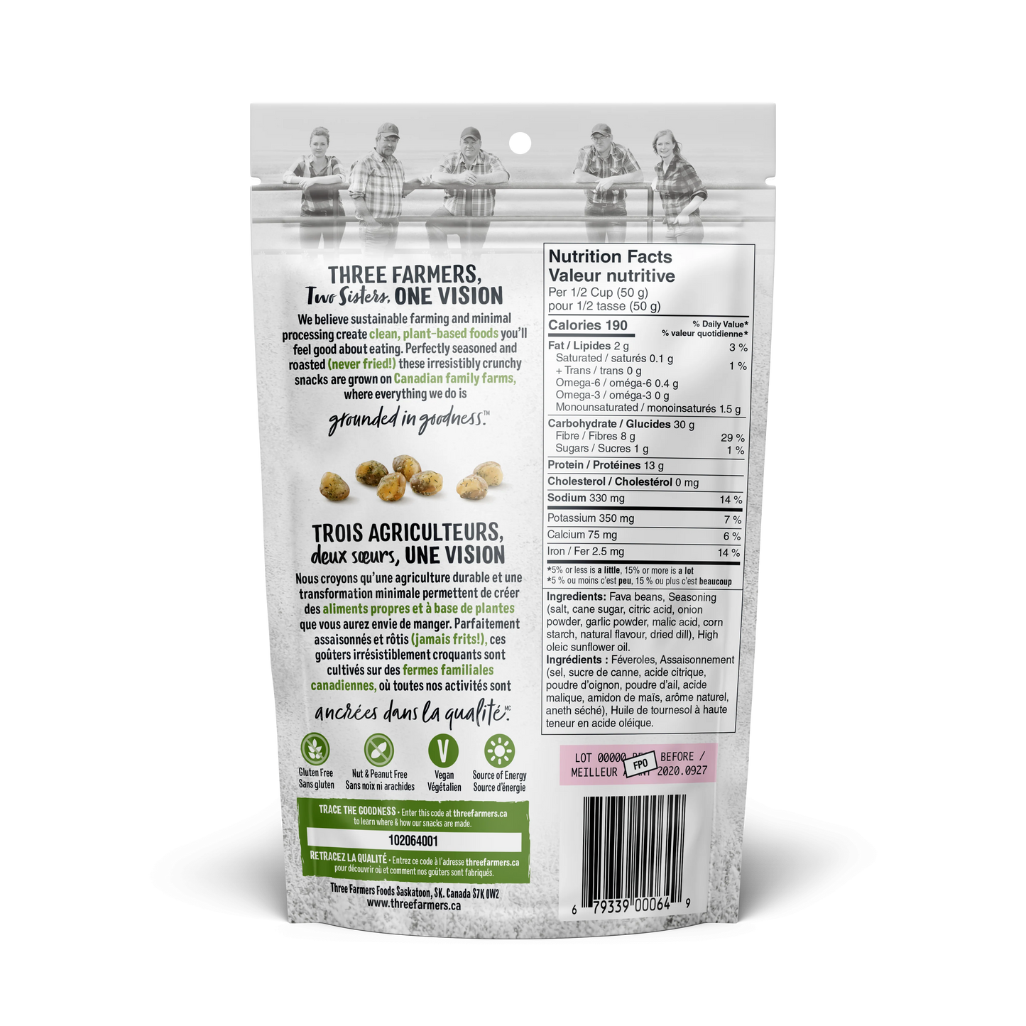 Three Farmers Roasted Fava Beans Dill Pickle 140gm
