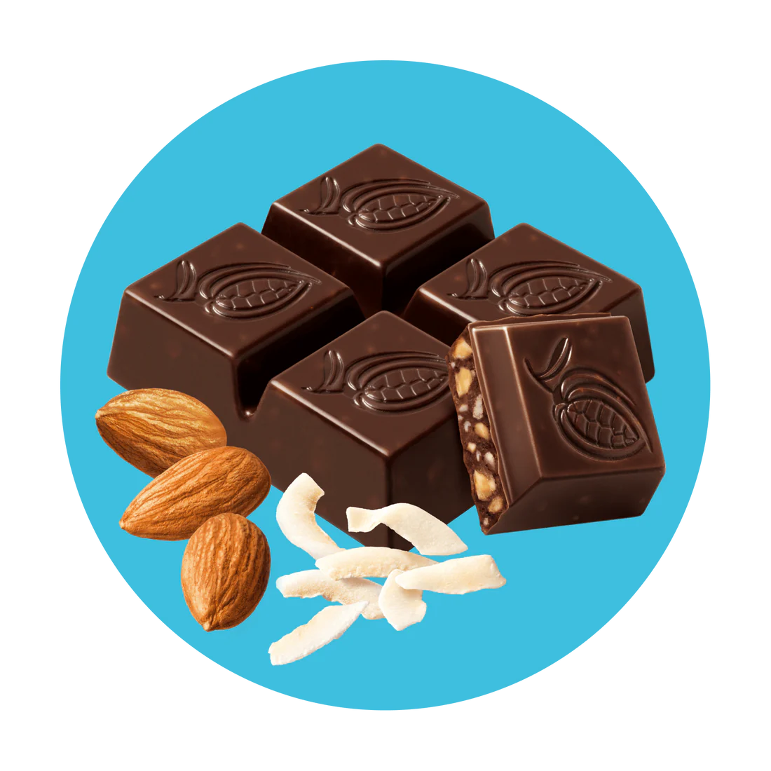 Chocxo Organic Keto Dark Chocolate Sea Salt Coconut and Almonds Snack 98g