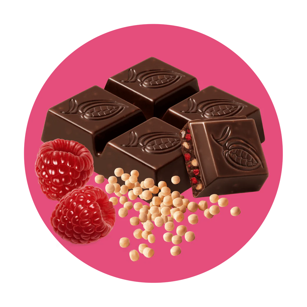 Chocxo Keto Dark Chocolate Raspberry and Quinoa Snaps 98gm